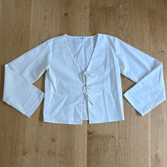 Peppermayo Tops - Peppermayo Tie Front Blouse Top Isabelle Size US 0 in White